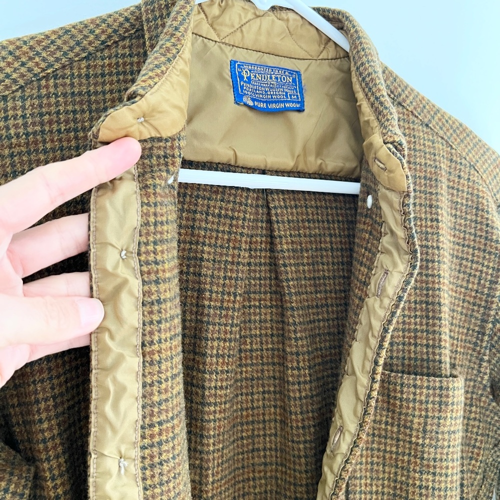 Vintage Pendleton Wool Houndstooth Button Down Sh… - image 6